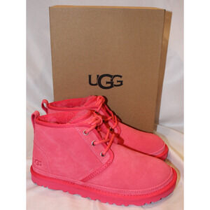 NIB UGG WOMEN'S NEUMEL CHUKKA SUEDE SHEARLING LINED‎ ANKLE BOOTS PGW PINK SZ 8